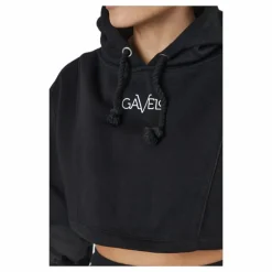 Chill Lounge Cropped Hoodie Black