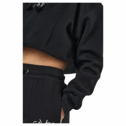 Chill Lounge Cropped Hoodie Black