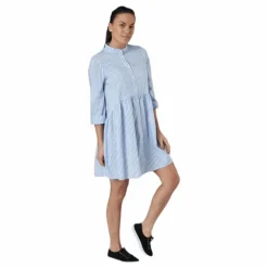 Ditte Life Stripe 3/4 Dress W White