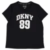 Dkny 89 Lg Crew Nk T Black/eggnog