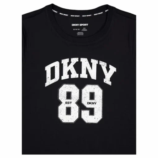 Dkny 89 Lg Crew Nk T Black/eggnog
