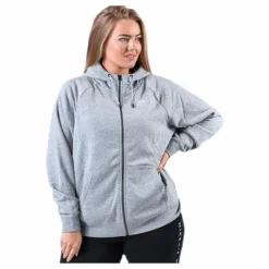 Essential Zip Hoodie Plus Grey