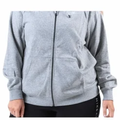 Essential Zip Hoodie Plus Grey