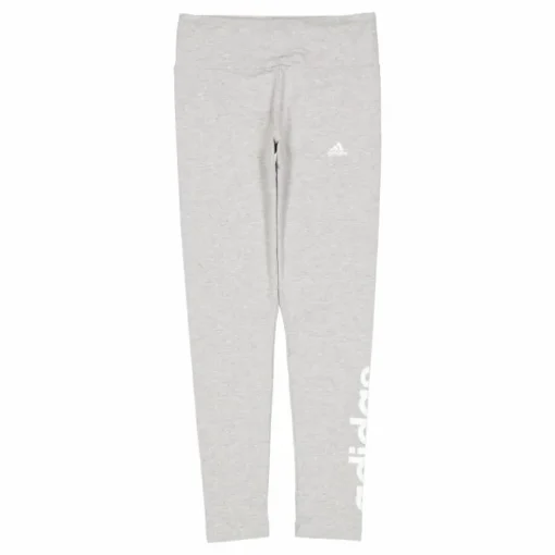 ESSENTIALS HIGH-WAISTED LOGO LEGGINGS Medium Grey Heather / White