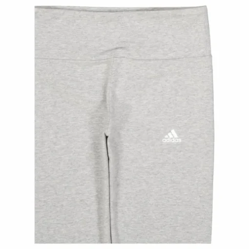 ESSENTIALS HIGH-WAISTED LOGO LEGGINGS Medium Grey Heather / White