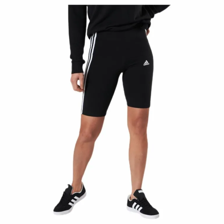 Essentials 3-Stripes Bike Shorts Black / White