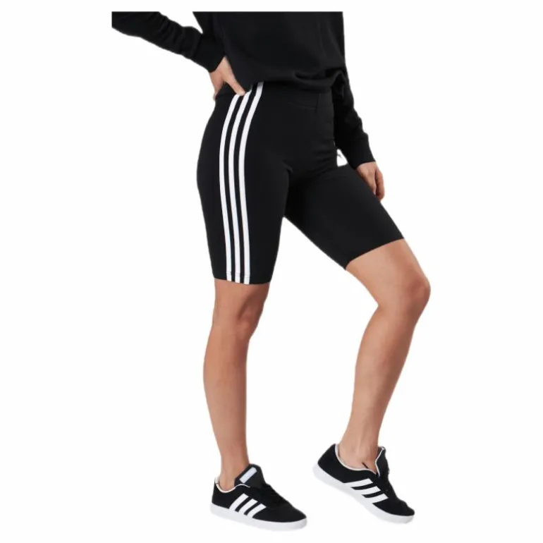 Essentials 3-Stripes Bike Shorts Black / White