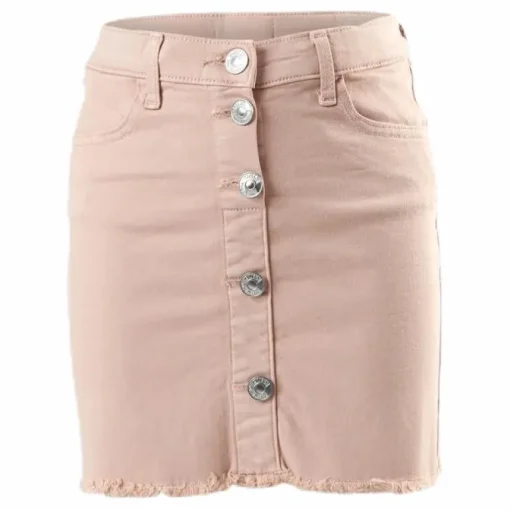 Farrah Color Button Skirt Pink