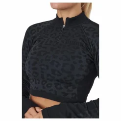 Formknit Seamless Cropped 1/4 Puma Black-leopard Print
