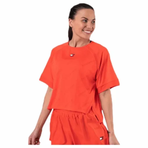 Jacquard Performance Boxy Top Orange