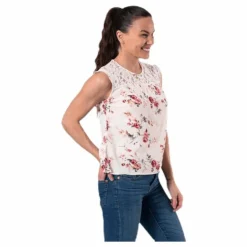 Karmen S/L Top Aop Wvn Beige