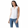 Kimmi S/L Top Wvn White
