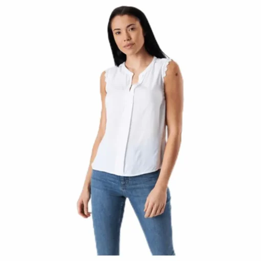 Kimmi S/L Top Wvn White