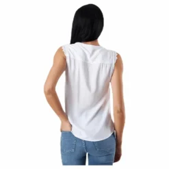 Kimmi S/L Top Wvn White