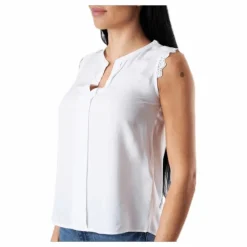 Kimmi S/L Top Wvn White