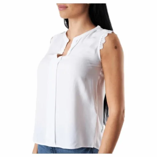 Kimmi S/L Top Wvn White
