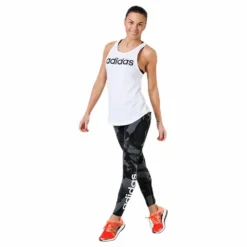 Linear Loose Tank White/Black