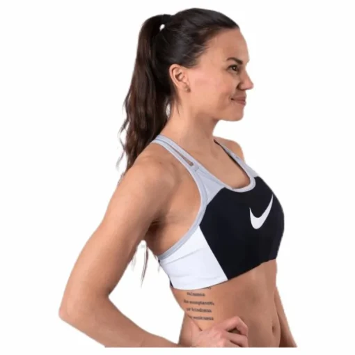 Medium Pad Logo Bra Black/Grey