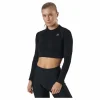Molly Seamless Ls Crop Top Black