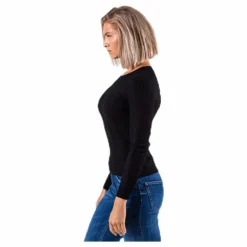 Natalia L/S Rib Pullover Knt Black