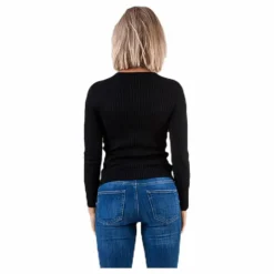 Natalia L/S Rib Pullover Knt Black