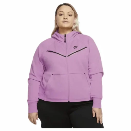 Nsw tch flc wr hoody fz plus Pink