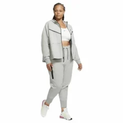 Nsw tch flc wr hoody fz plus Grey