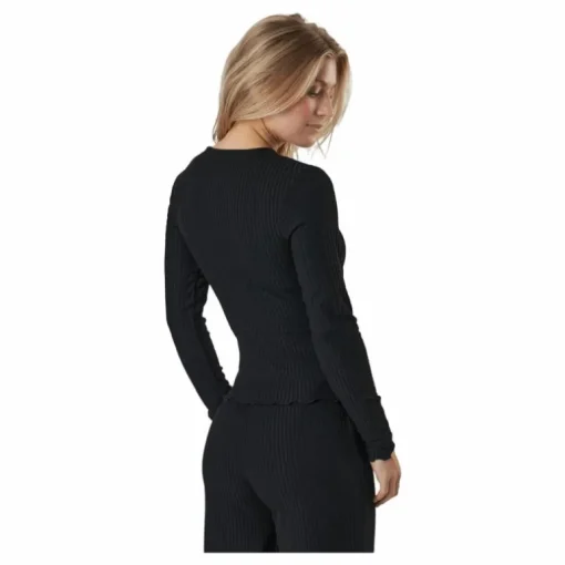 Onlnella L/s O-neck Rib Top No Black