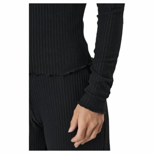 Onlnella L/s O-neck Rib Top No Black