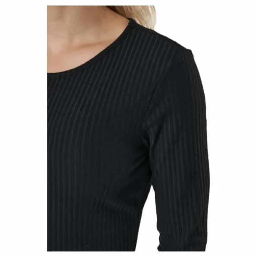 Onlnella L/s O-neck Rib Top No Black