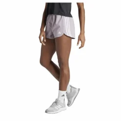 Pacer Training 3-Stripes Woven High-Rise Shorts Preloved Fig / White