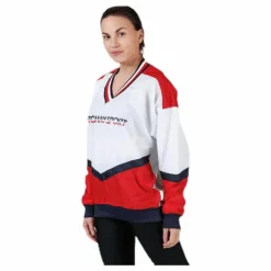 Pull Over Jacket With Iconic Rib Red