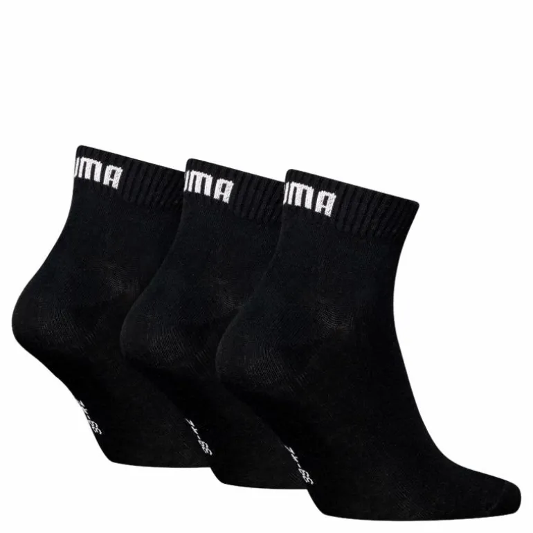 Puma Unisex Quarter Plain 3p Black