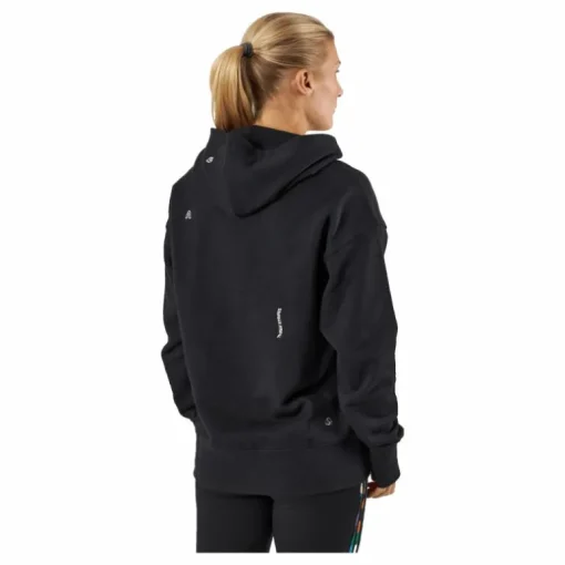 Relaxed Hoodie with Healing Crystals-Inspired Graphics Black