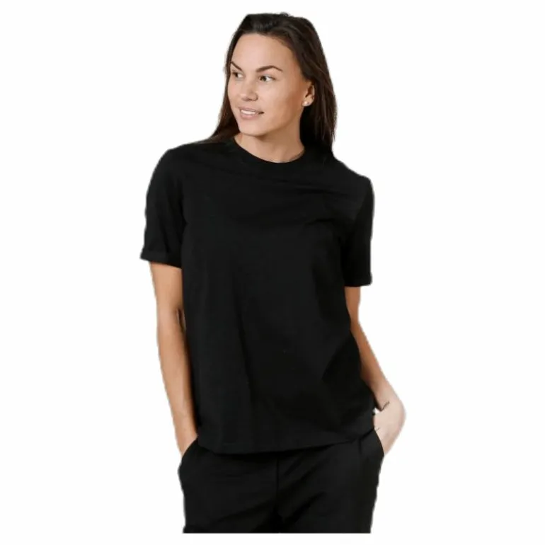 Ria Ss Fold Up Solid Tee Black