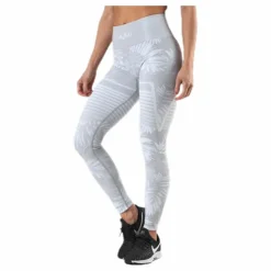 Seamless Floral Leggings Grey