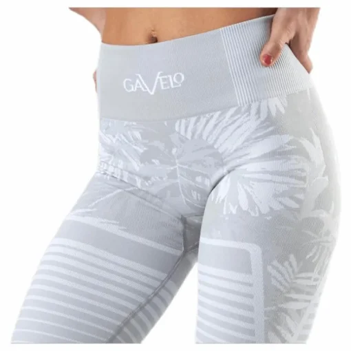 Seamless Floral Leggings Grey