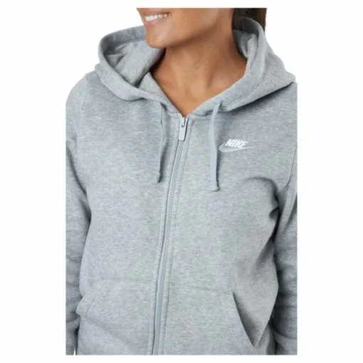 Sportswear Club Fleece Women's Full-Zip Hoodie DK GREY HEATHER/WHITE