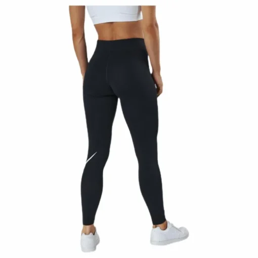 Sportswear Essential Women's Mid-Rise Swoosh Leggings BLACK/WHITE