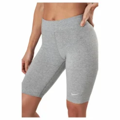 Sportswear Essential Women's Mid-Rise Bike Shorts DK GREY HEATHER/WHITE
