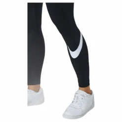 Sportswear Essential Women's Mid-Rise Swoosh Leggings BLACK/WHITE