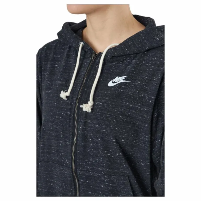 Sportswear Gym Vintage Women's Full-Zip Hoodie BLACK/WHITE