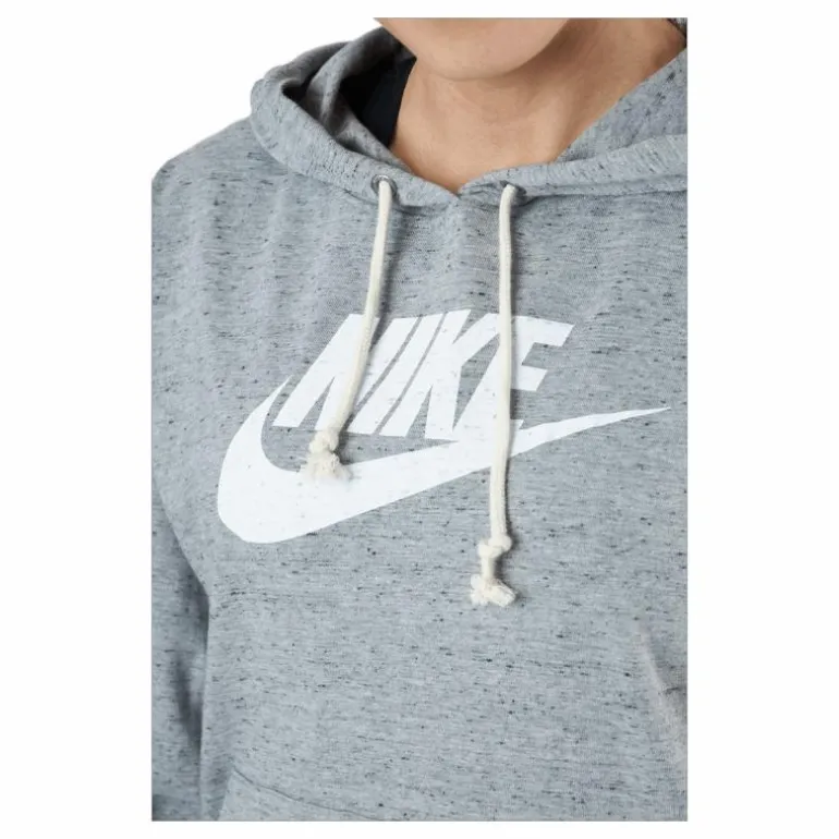 Sportswear Gym Vintage Women's Pullover Hoodie DK GREY HEATHER/WHITE