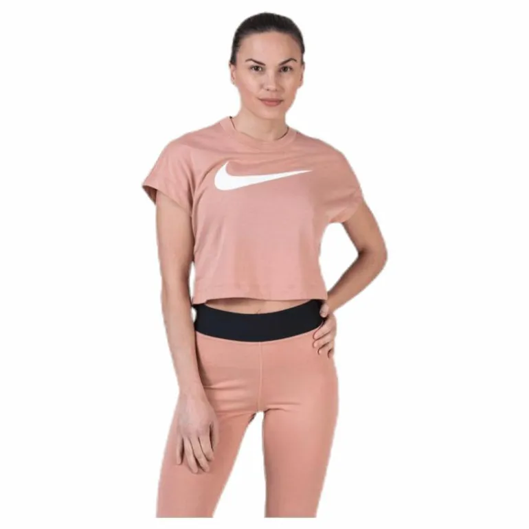 Swoosh SS Crop Top Red