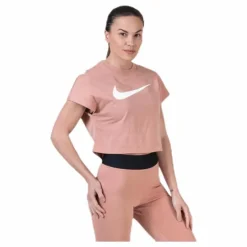 Swoosh SS Crop Top Red