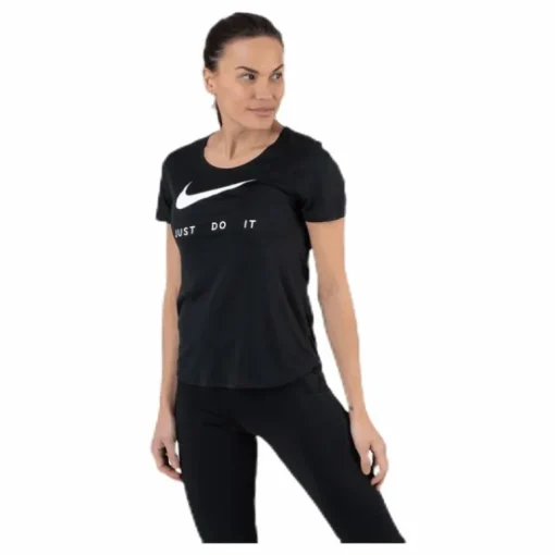 Top SS Swoosh Run White/Black