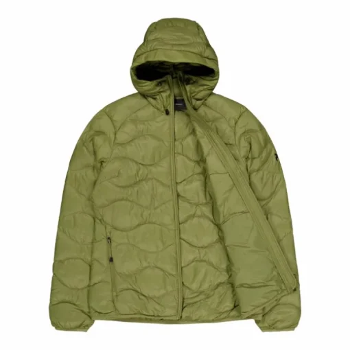W Helium Down Hood Jacket Snap Green